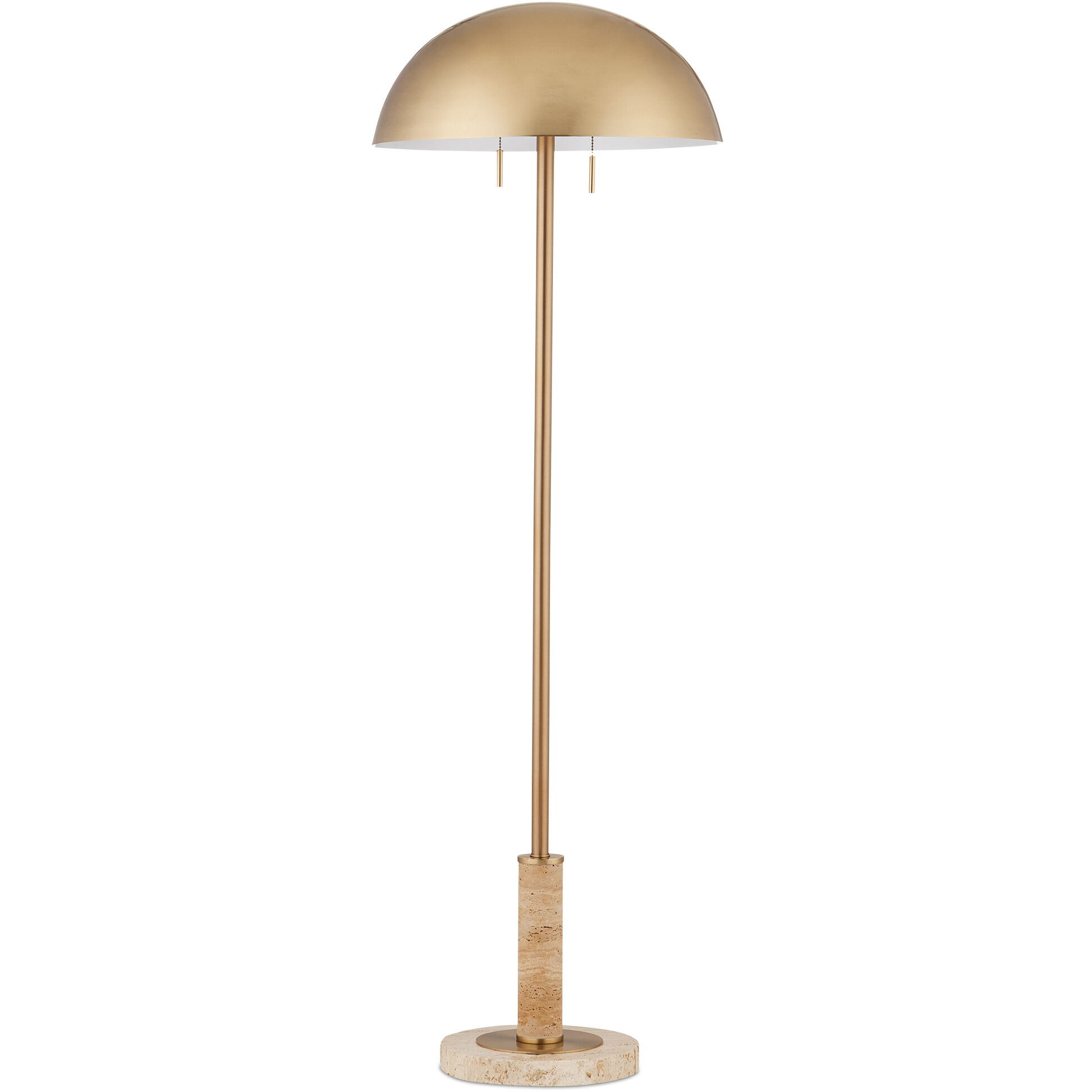 Miles 58.5 inch 7 watt Brass/Natural Floor Lamp Portable Light