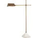 Repertoire 50.75 inch 7 watt Antique Brass and White Floor Lamp Portable Light