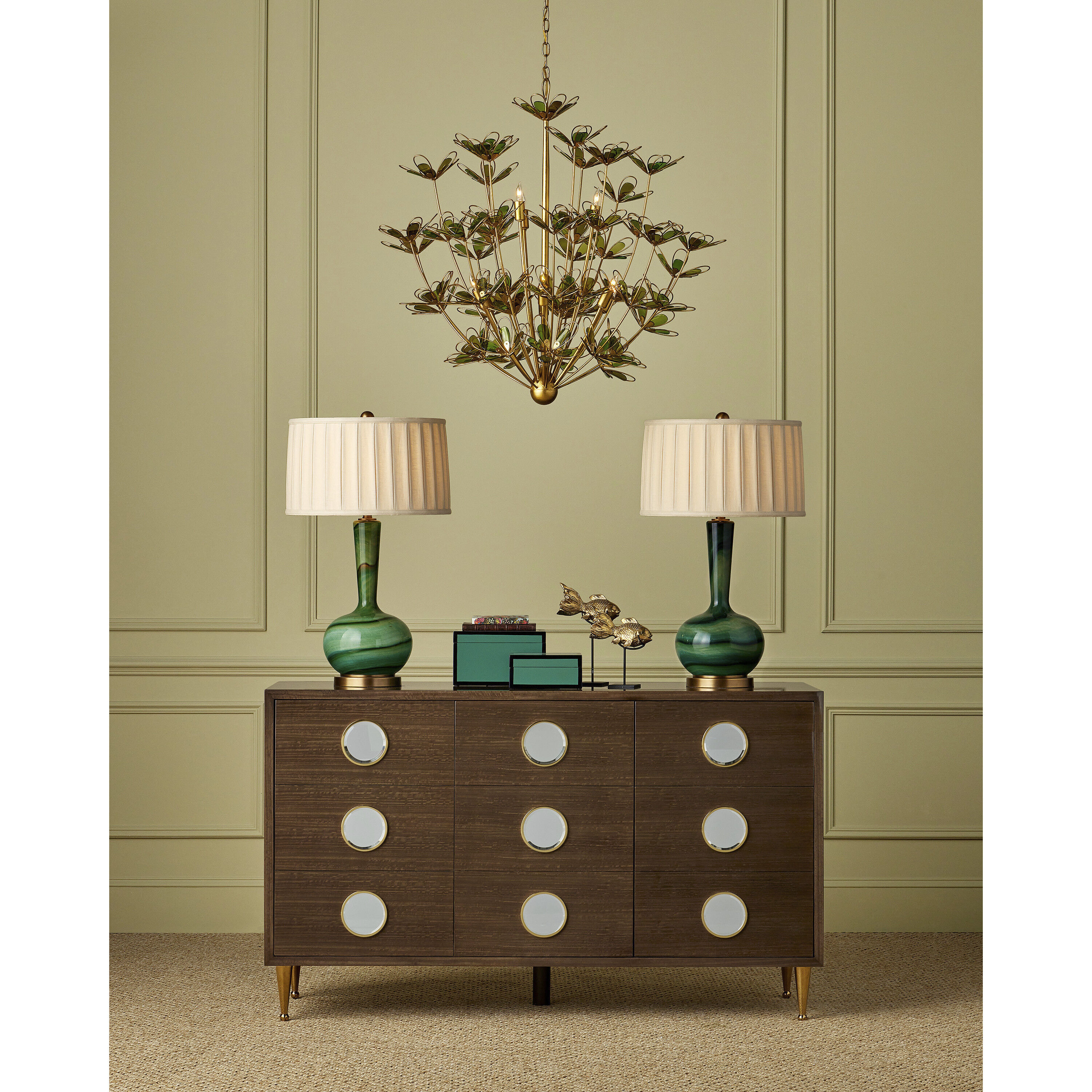 Hortensia 9 Light 32 inch Contemporary Gold Leaf/Contemporary Gold/Contemporary Silver Leaf Chandelier Ceiling Light