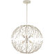 Shinju 6 Light 25.5 inch Natural/Contemporary Silver Leaf Orb Chandelier Ceiling Light
