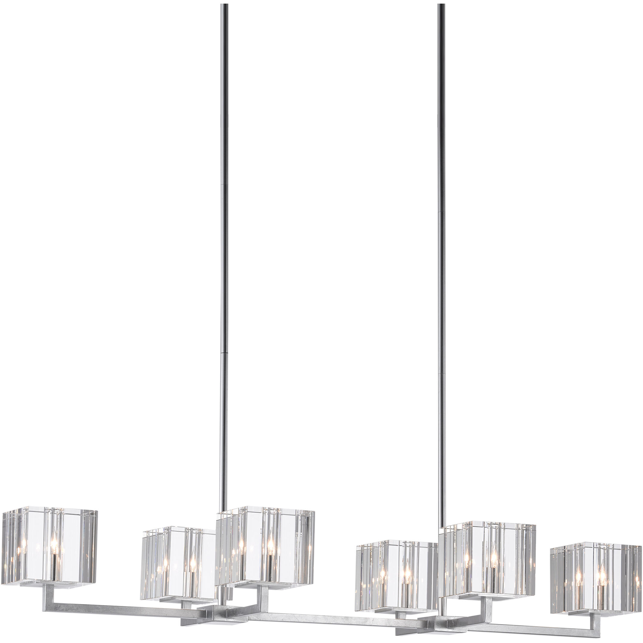 Valerio 6 Light 48 inch Silver Leaf Chandelier Ceiling Light