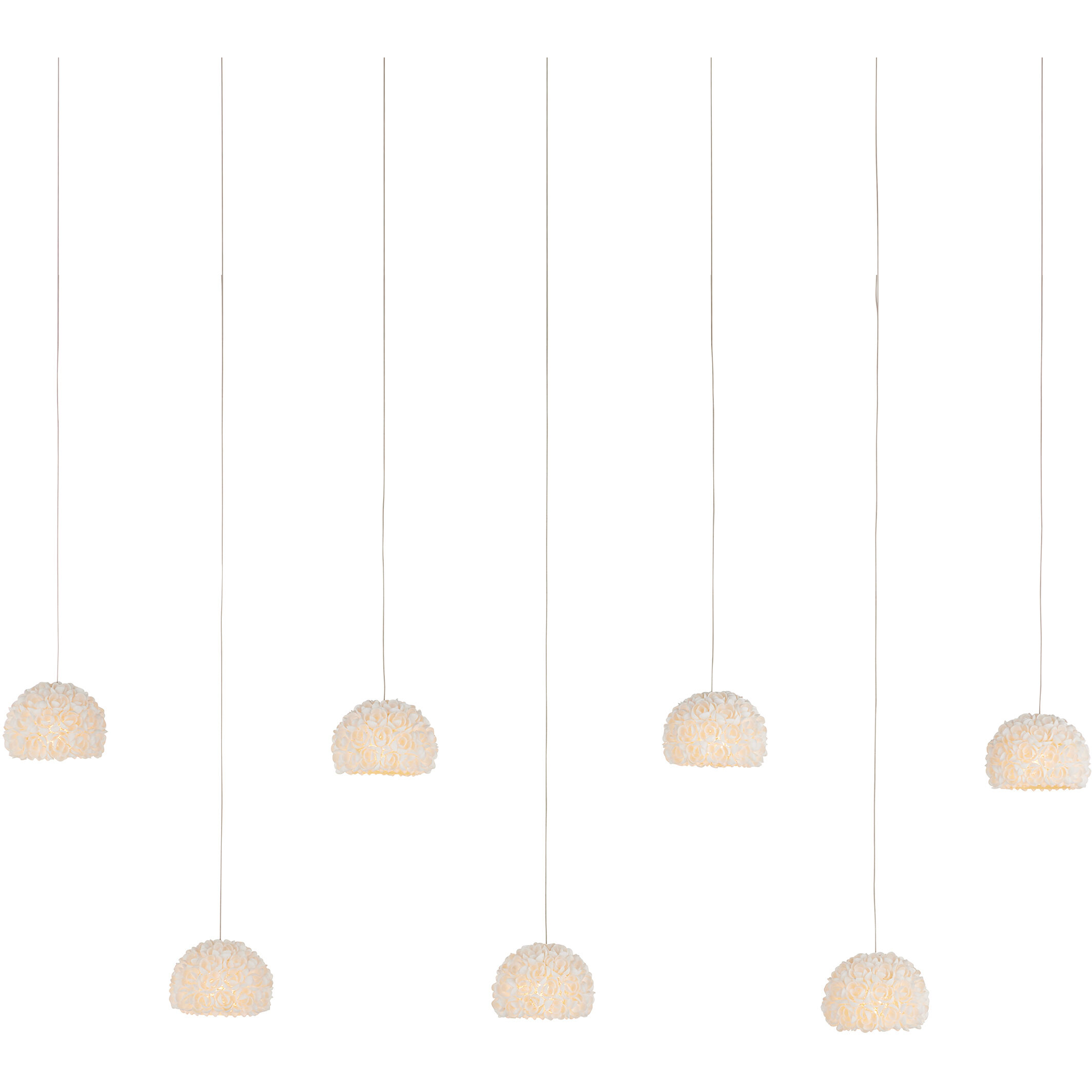 Virtu 7 Light 57 inch Natural/Silver Multi-Drop Pendant Ceiling Light