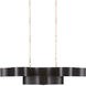 Grand Lotus 6 Light 50.5 inch Satin Black/Contemporary Gold Leaf Chandelier Ceiling Light