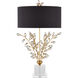 Forget-me-not 32.25 inch 75 watt Chinois Gold Leaf Table Lamp Portable Light