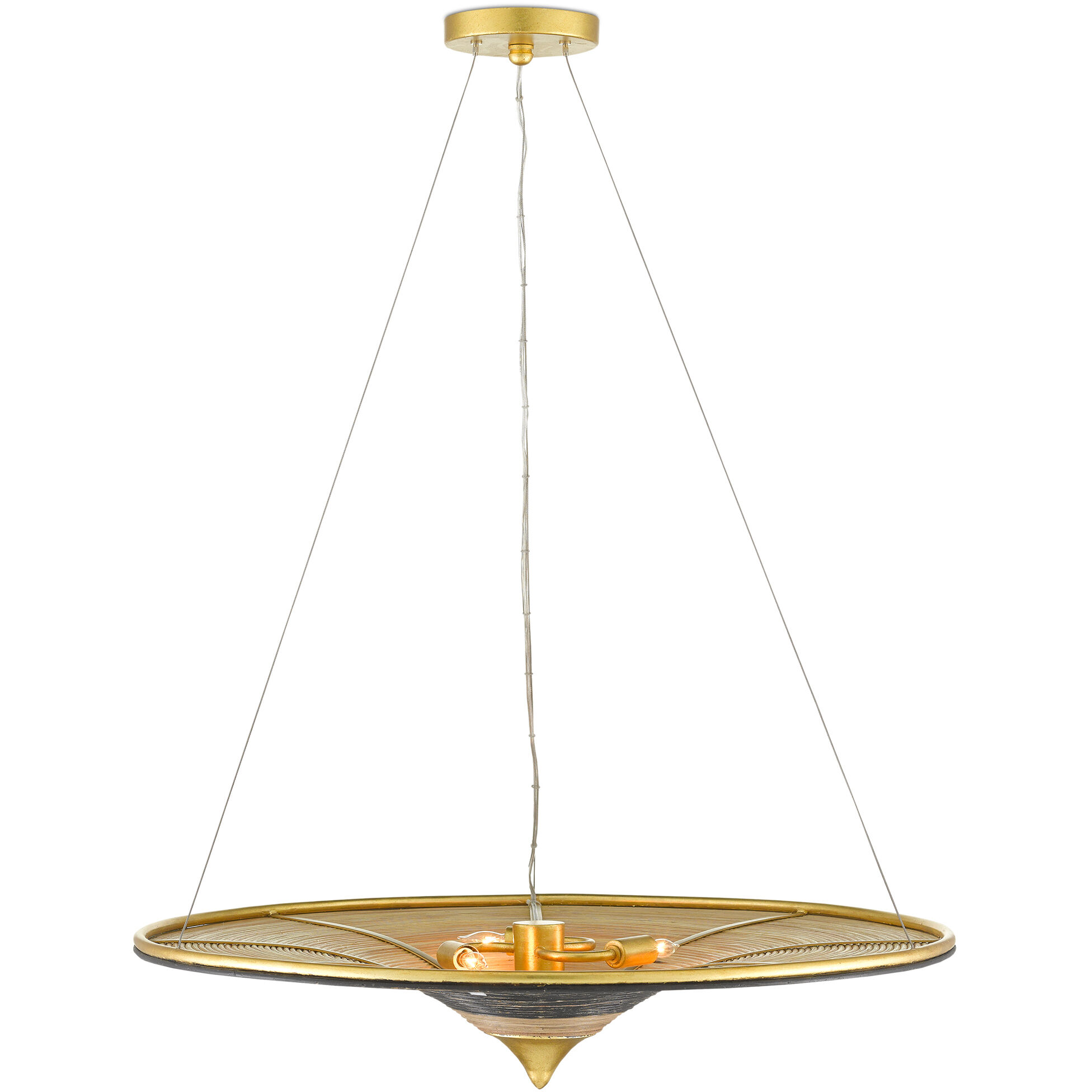 Canaan 3 Light 31.75 inch Gold Leaf/Distressed Black/Distressed White Chandelier Ceiling Light
