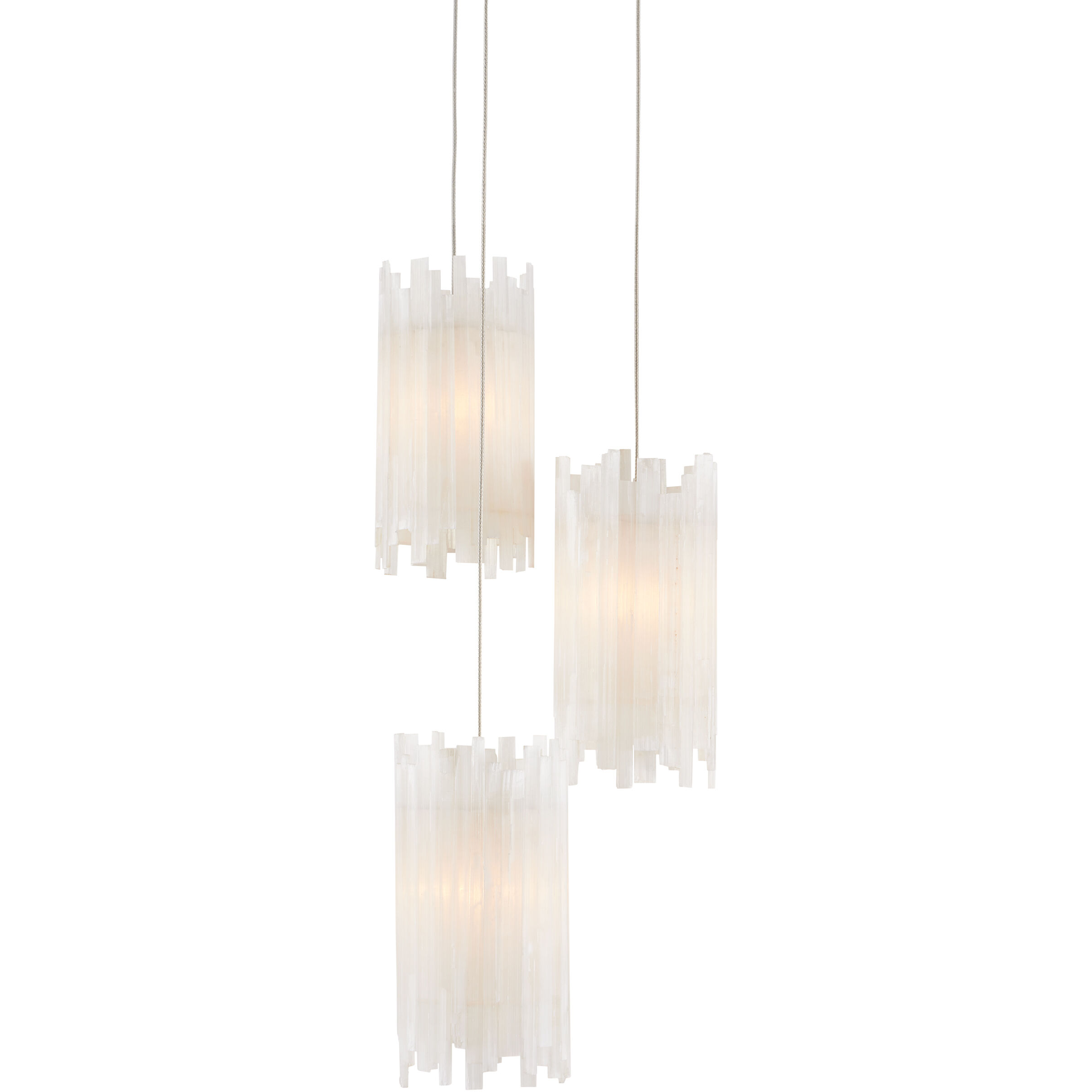 Escenia 3 Light 9.5 inch Natural/Painted Silver Multi-Drop Pendant Ceiling Light