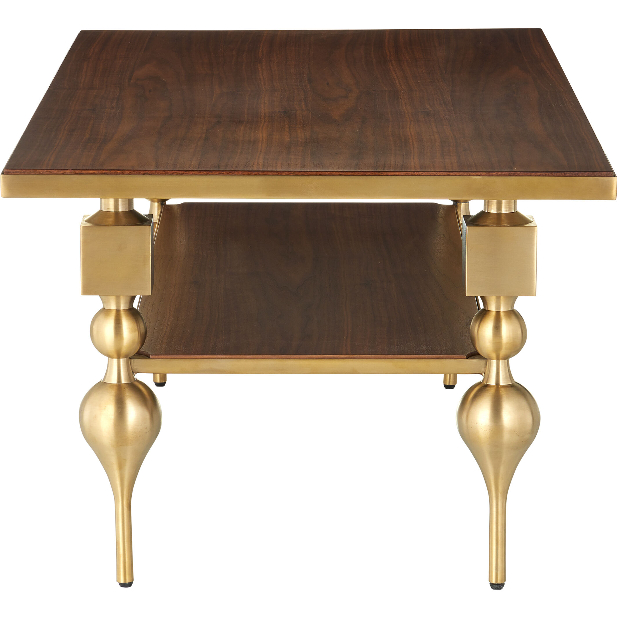 Maeve 52 X 19.5 inch Brushed Brass/Walnut Cocktail Table