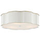 Wexford 3 Light 19.25 inch Snow White and Gold Highlights Flush Mount Ceiling Light