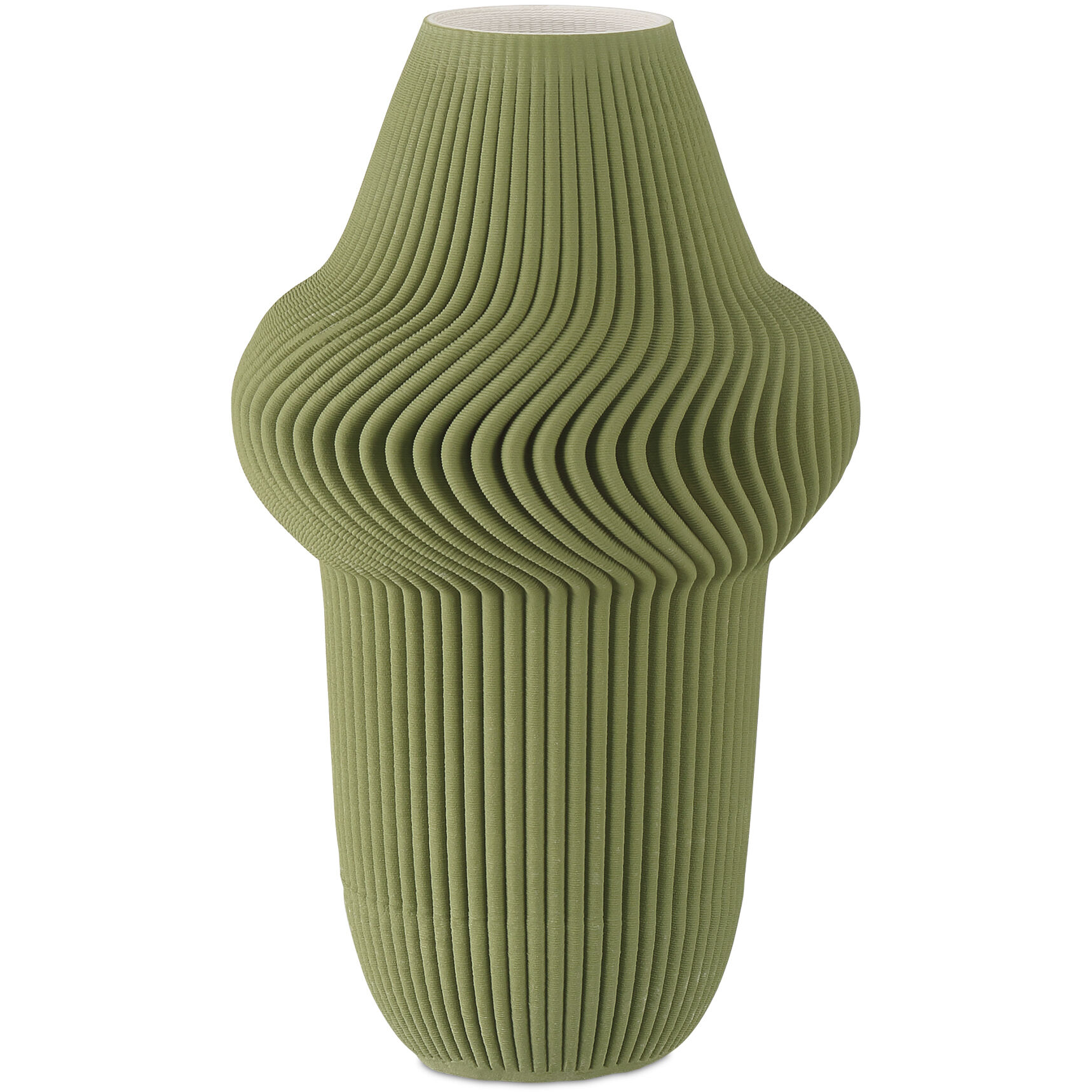 Green Plisse 10 X 6.25 inch Vase, Medium
