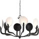 Tirtoff 8 Light 44 inch Satin Black/Sugar White Chandelier Ceiling Light