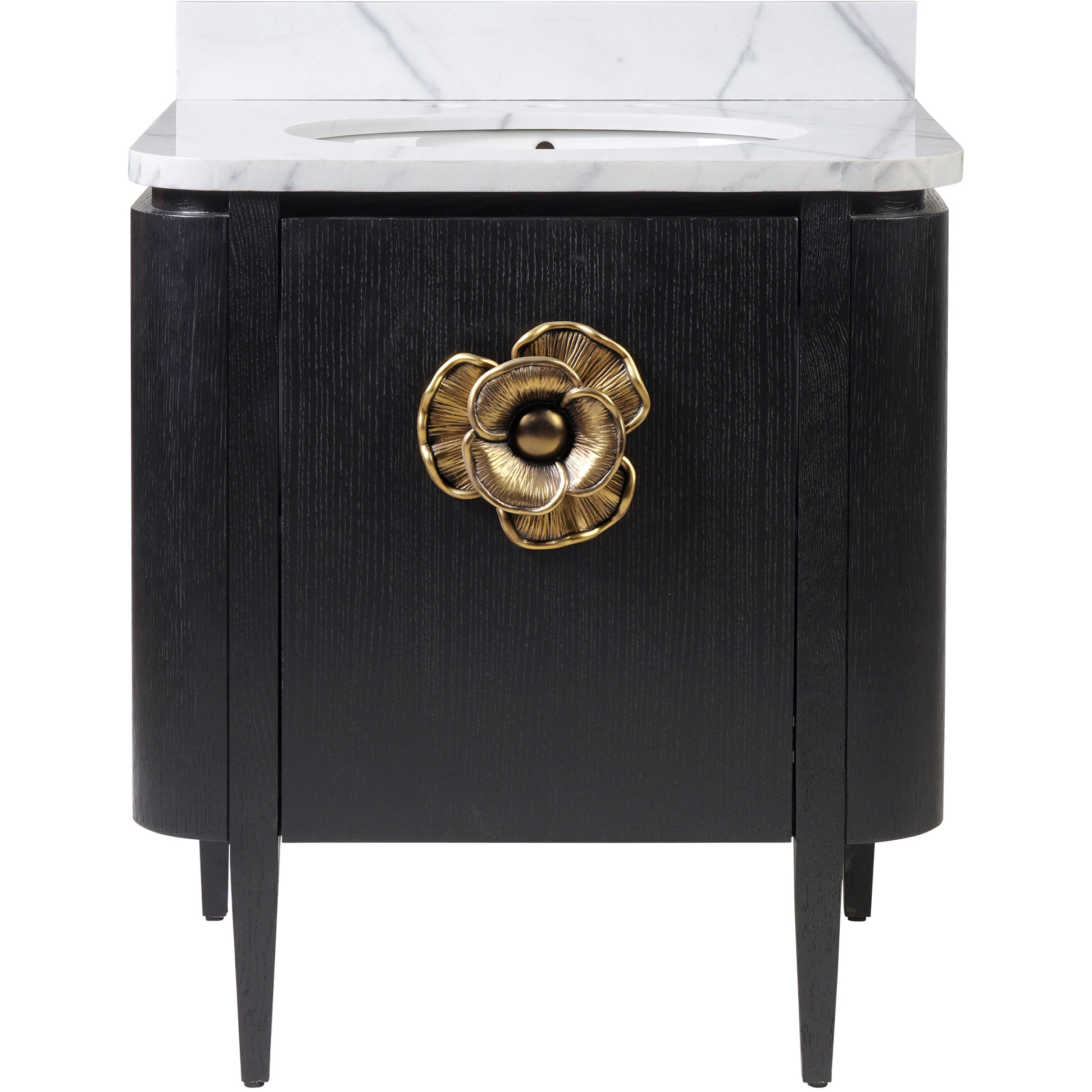 Briallen 30 X 34.25 inch Caviar Black/Natural/White/Light Antique Brass Vanity with Undermount Sink