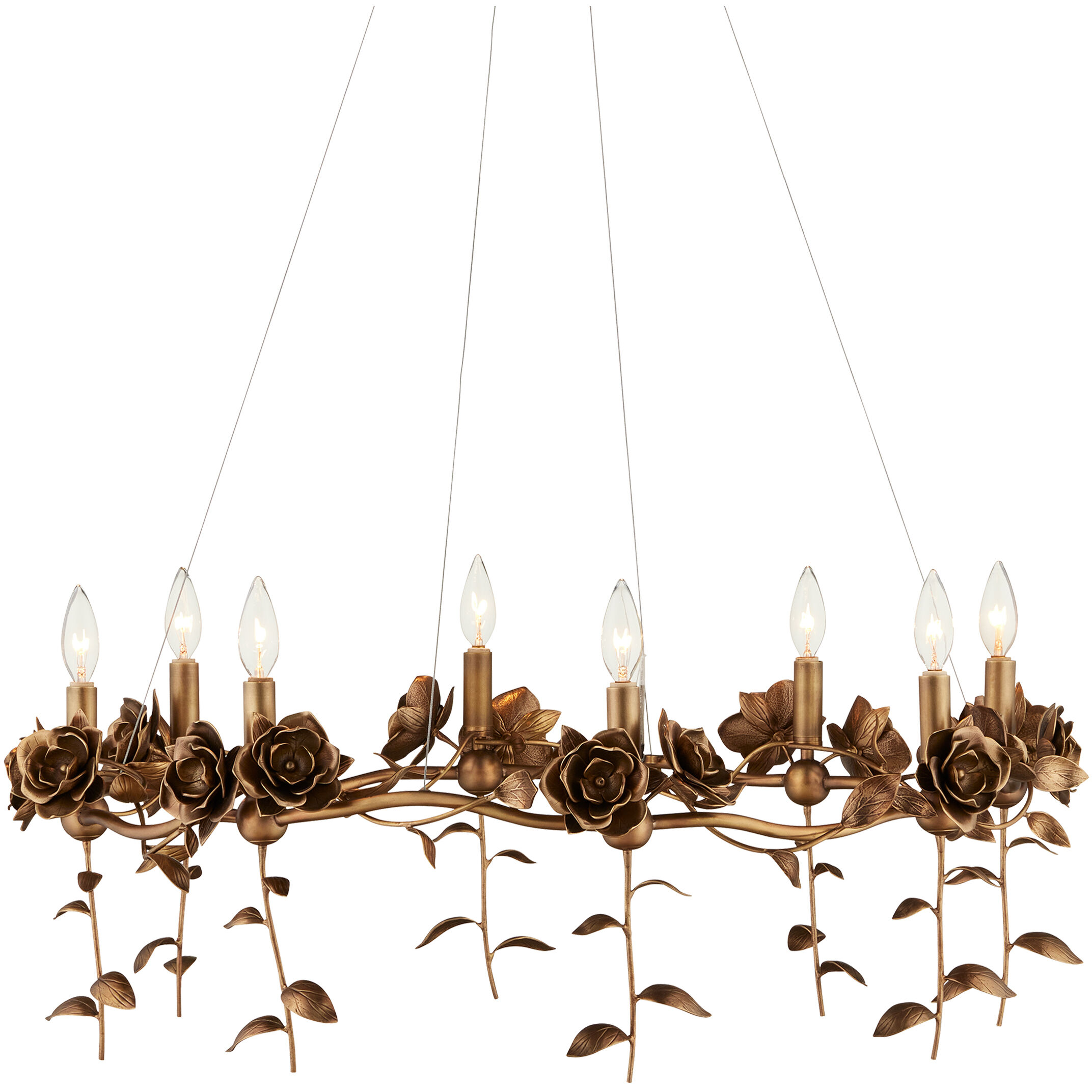 Rosabel 8 Light 35 inch Antique Brass Chandelier Ceiling Light