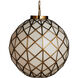 Polyhedron 1 Light 20.5 inch White/Antique Brass Pendant Ceiling Light, Medium