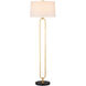 Glossary 66.5 inch 150 watt Contemporary Gold Leaf/Natural Floor Lamp Portable Light