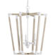 Bastian 3 Light 23.5 inch Sugar White and Sandstone Lantern Chandelier Ceiling Light, Medium