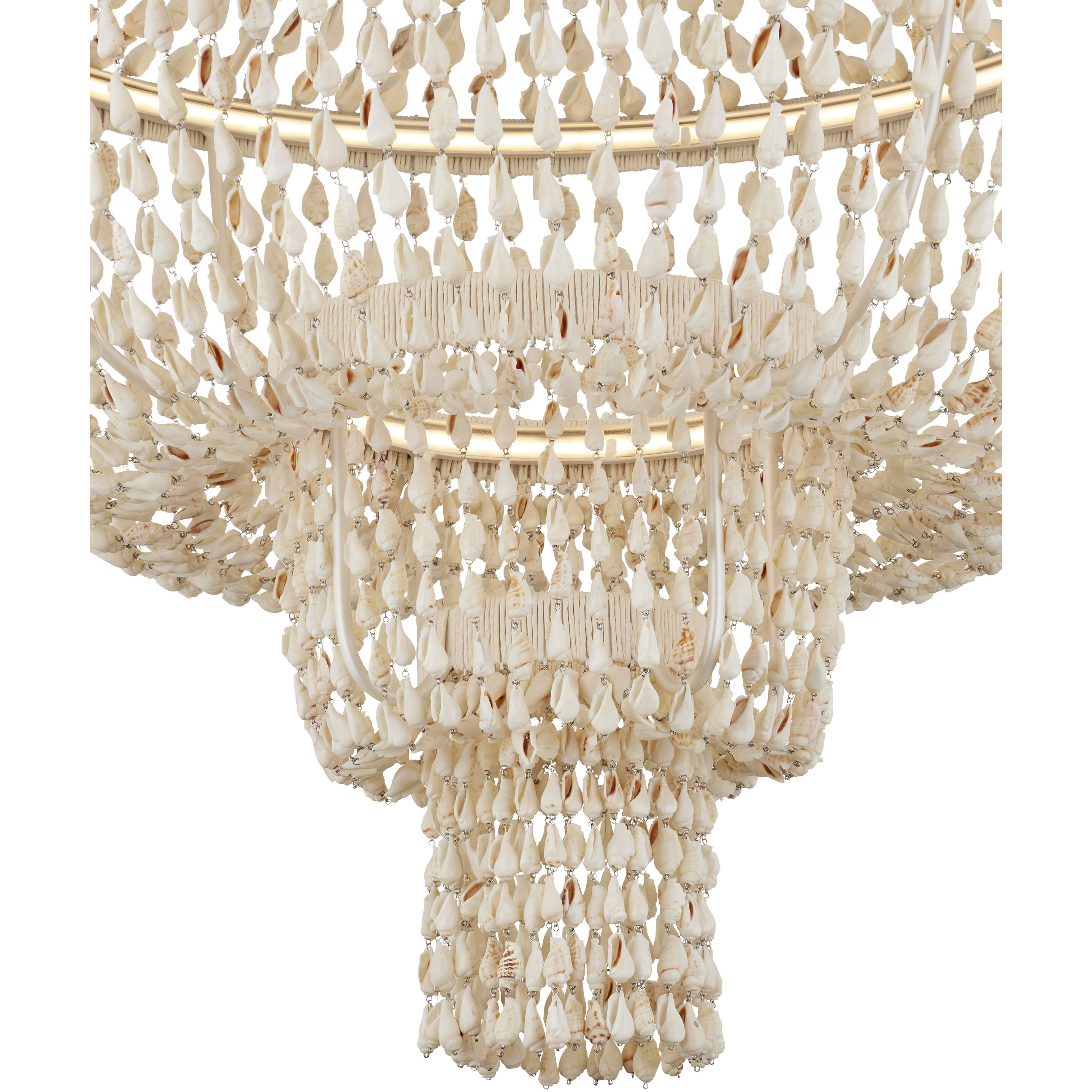 Cybele LED 35.5 inch Natural/Pearlized White/White Chandelier Ceiling Light