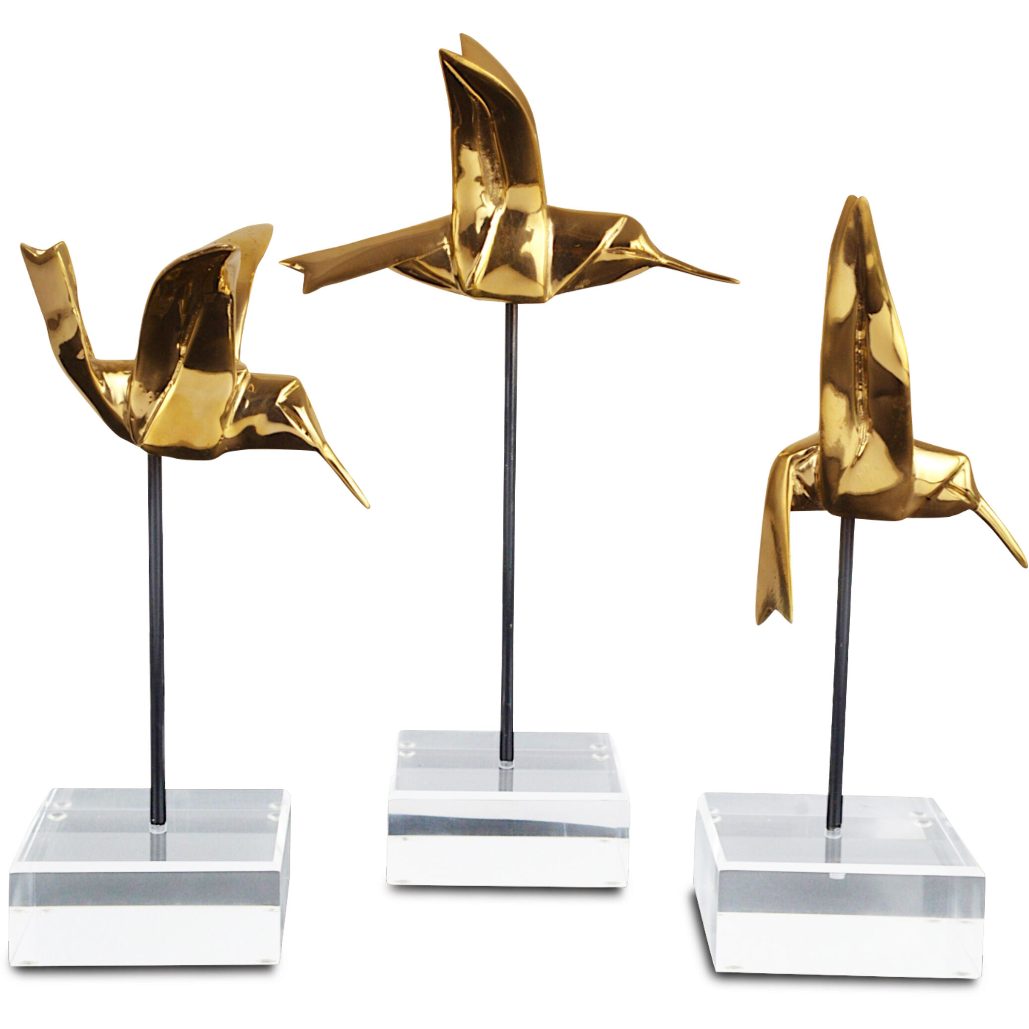 Hummingbirds 13 X 5.75 inch Sculptures, Set of 3