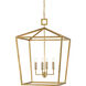 Denison 4 Light 26 inch Contemporary Gold Leaf Lantern Pendant Ceiling Light, Large