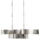 Grand Lotus 6 Light 50.5 inch Contemporary Silver Leaf Chandelier Ceiling Light, Oval