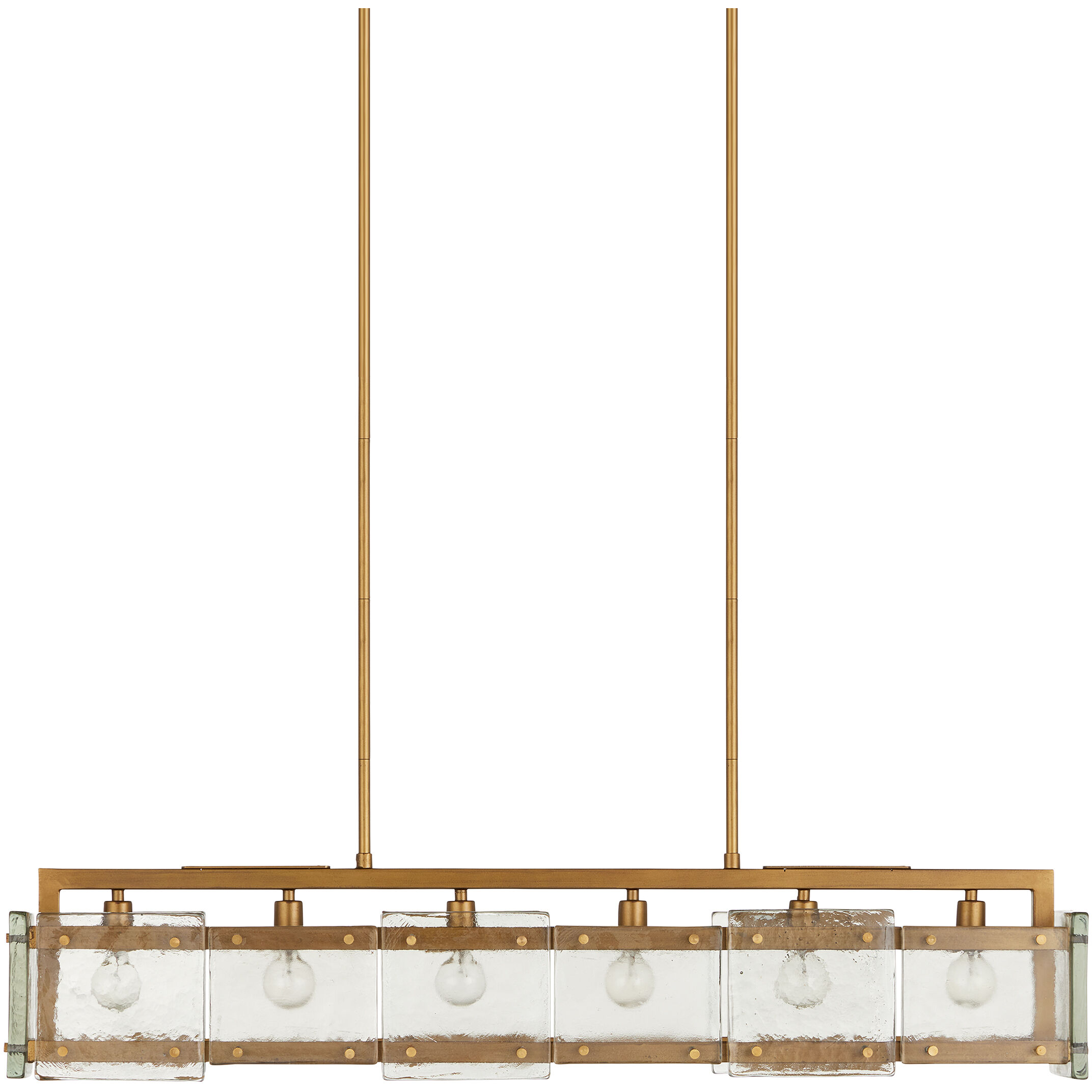 Countervail 6 Light 39.5 inch Clear/Antique Brass Chandelier Ceiling Light