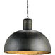Saga 1 Light 28 inch Dark Blackened Steel Pendant Ceiling Light