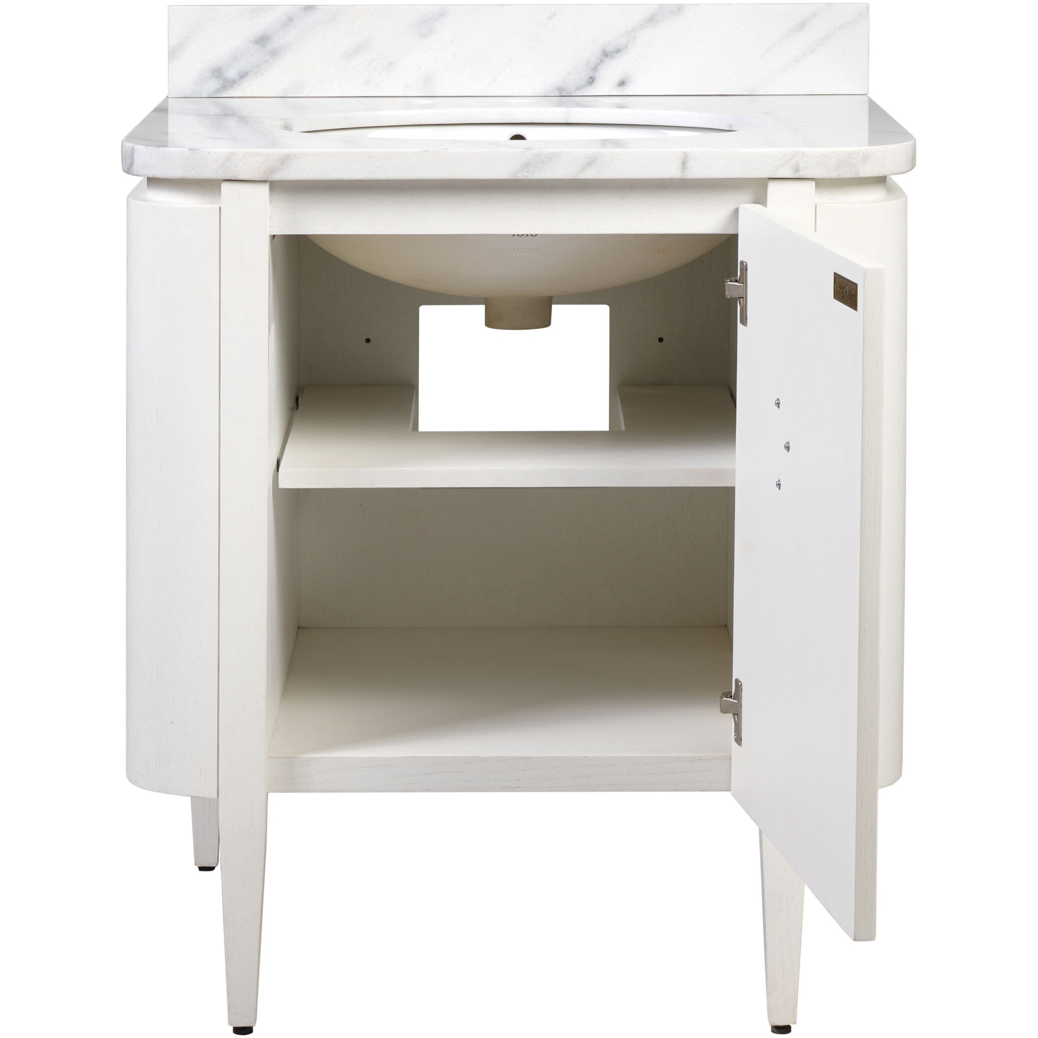 Briallen 30 X 34.25 inch Cerused White/Natural/White/Polished Brass Vanity with Undermount Sink