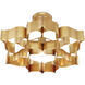 Grand Lotus 1 Light 20.25 inch Antique Gold Leaf Chandelier Ceiling Light, Small, Semi-Flush Convertible