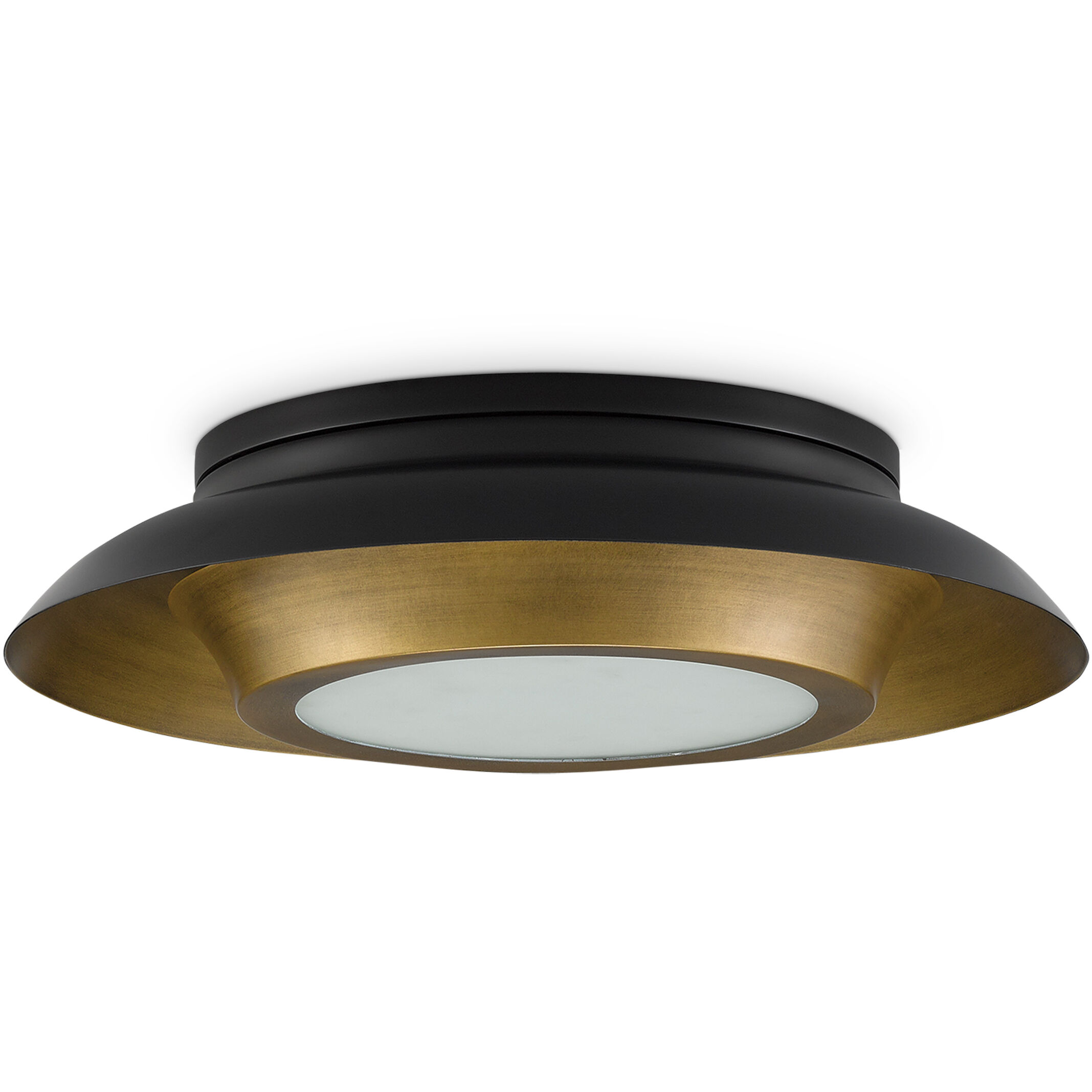 Metaphor 3 Light 19.5 inch Painted Antique Brass/Painted Black Flush Mount Ceiling Light