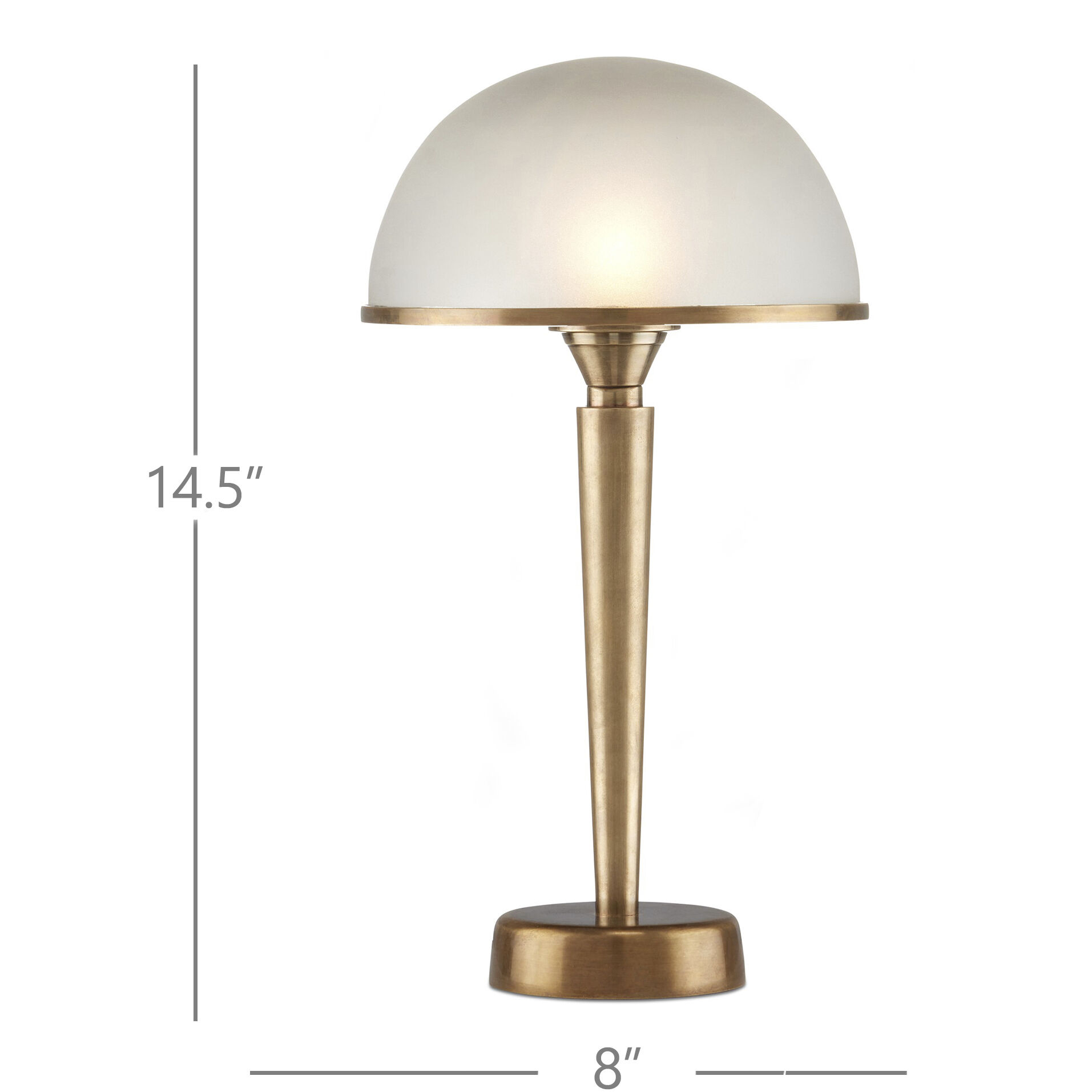Gatsby 14.5 inch 9 watt Antique Brass/Frosted Table Lamp Portable Light