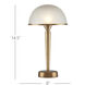 Gatsby 14.5 inch 9 watt Antique Brass/Frosted Table Lamp Portable Light