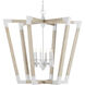 Bastian 6 Light 37.25 inch Sugar White and Sandstone Lantern Chandelier Ceiling Light, Large