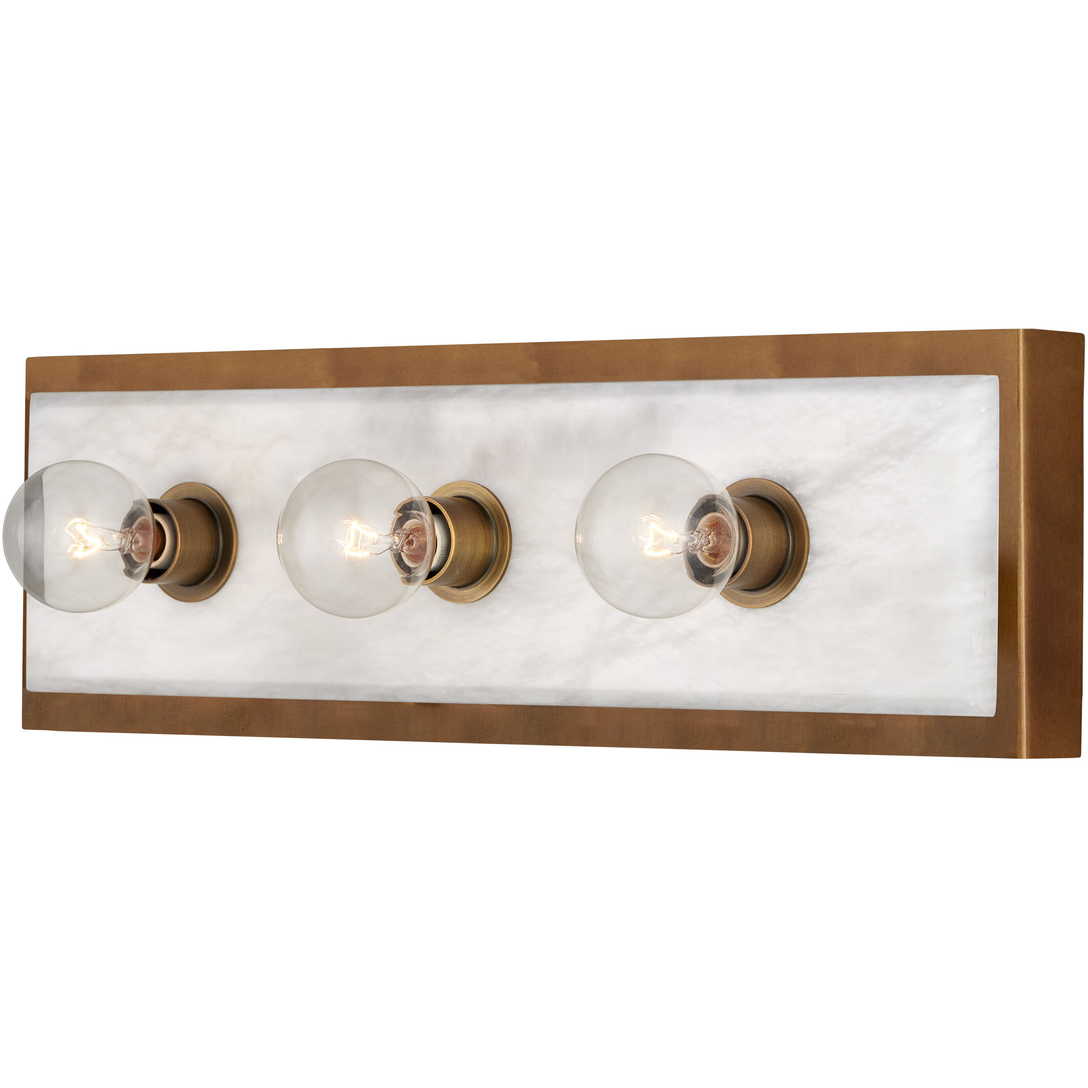 Berdine 3 Light 5 inch Natural/Antique Brass Bath Bar Wall Light, Medium