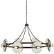 Circumstellar 8 Light 37.25 inch Black Iron/Clear Disc Chandelier Ceiling Light