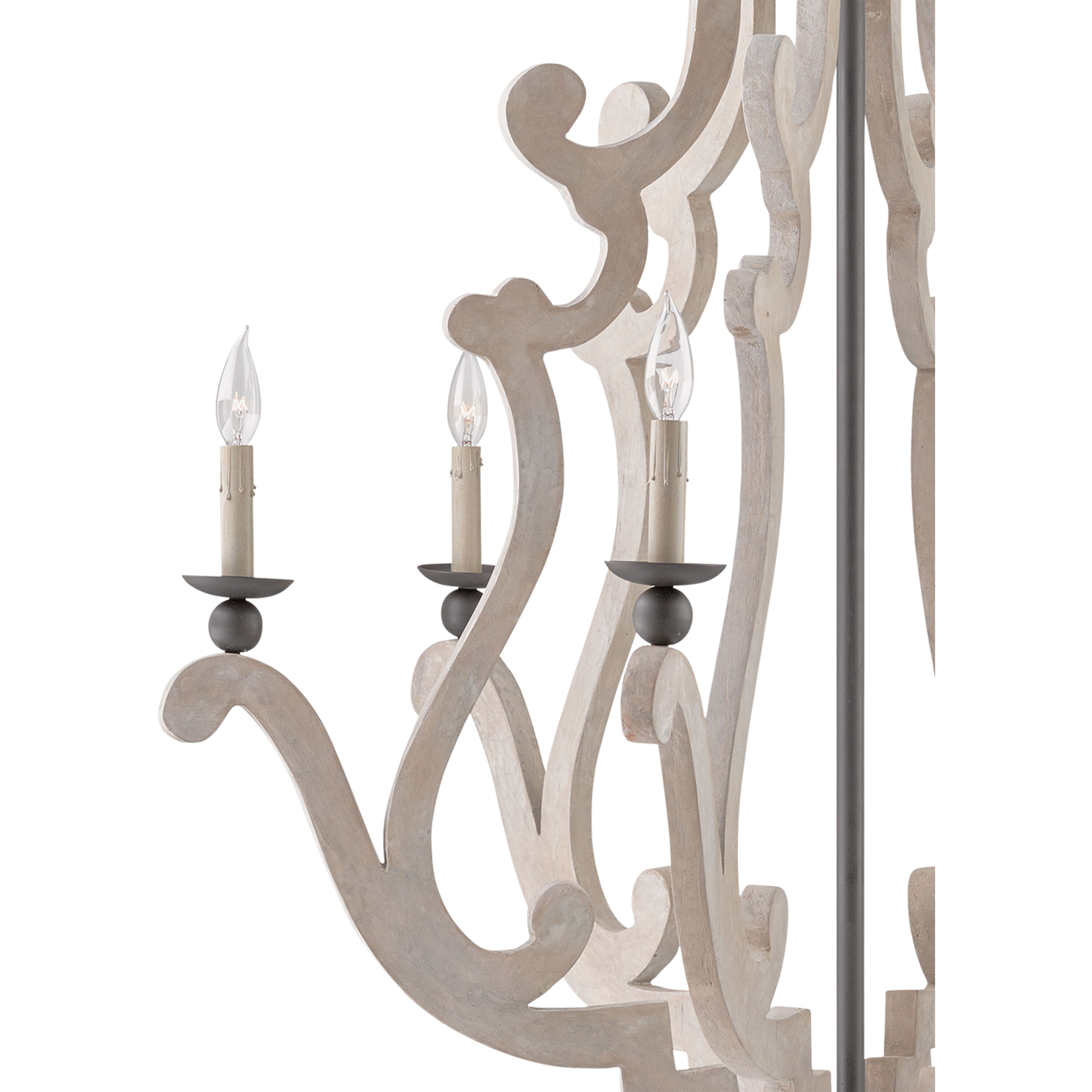 Durand 6 Light 38 inch Portland/Old Iron Chandelier Ceiling Light