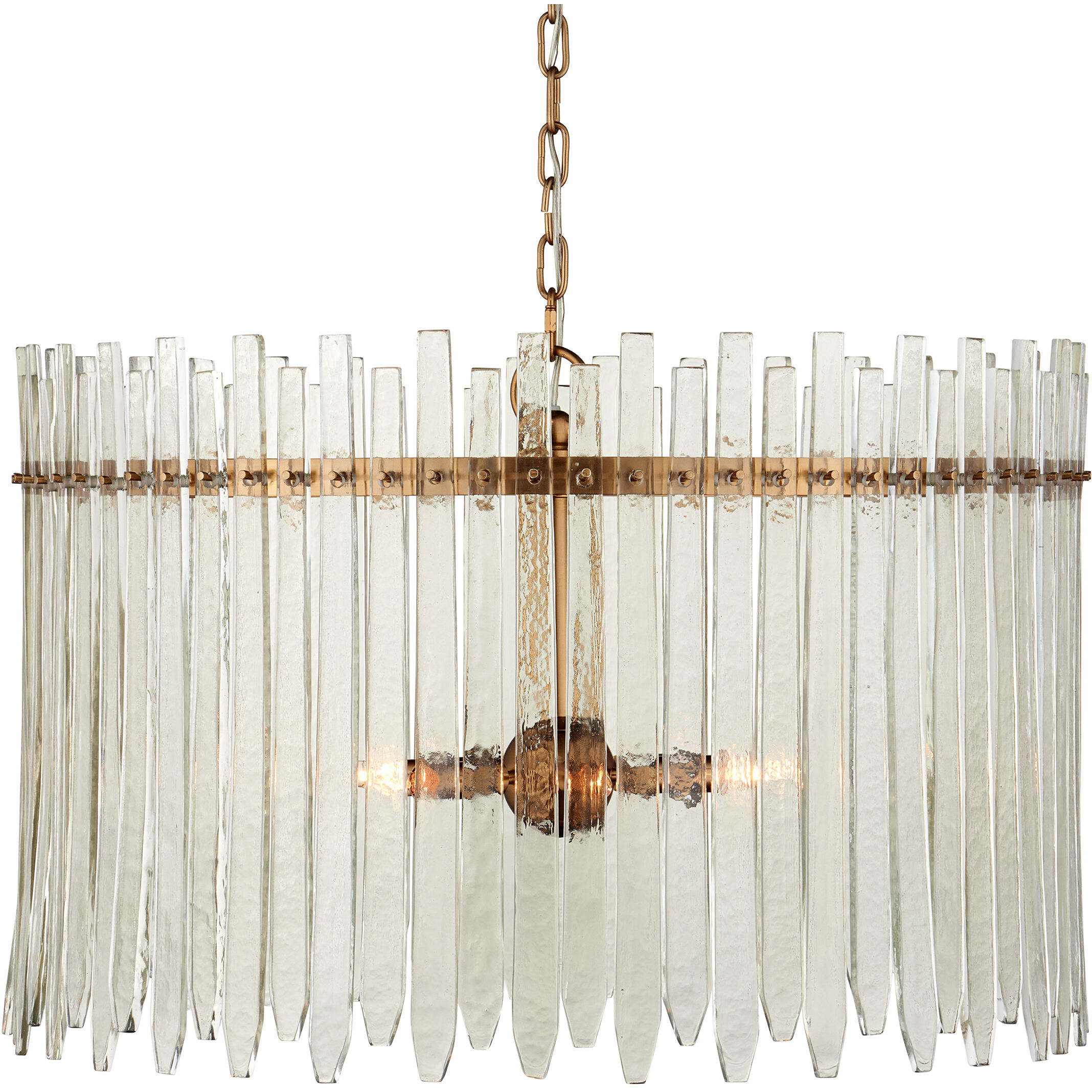 Electra 6 Light 29 inch Clear/Antique Brass Chandelier Ceiling Light