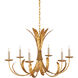 Bette 6 Light 33 inch Grecian Gold Leaf Chandelier Ceiling Light, Bunny Williams Collection