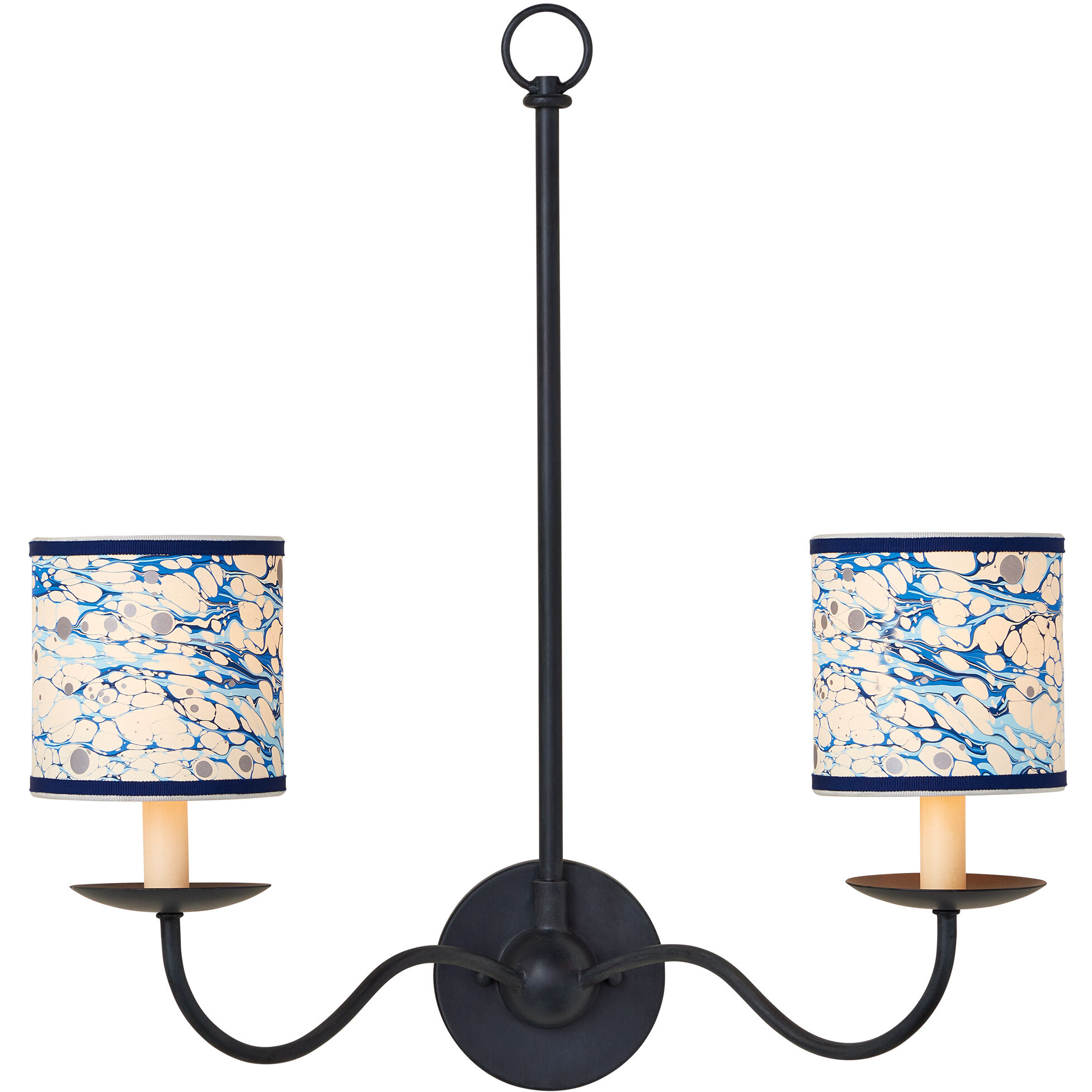 Marble Blue 5 inch Drum Chandelier Shade