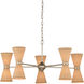 Pennyworth 10 Light 36 inch Contemporary Silver Leaf/Contemporary Silver/Natural Chandelier Ceiling Light