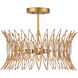 Marquise 3 Light 20 inch Clear/Luxor Gold Semi-Flush Mount Ceiling Light