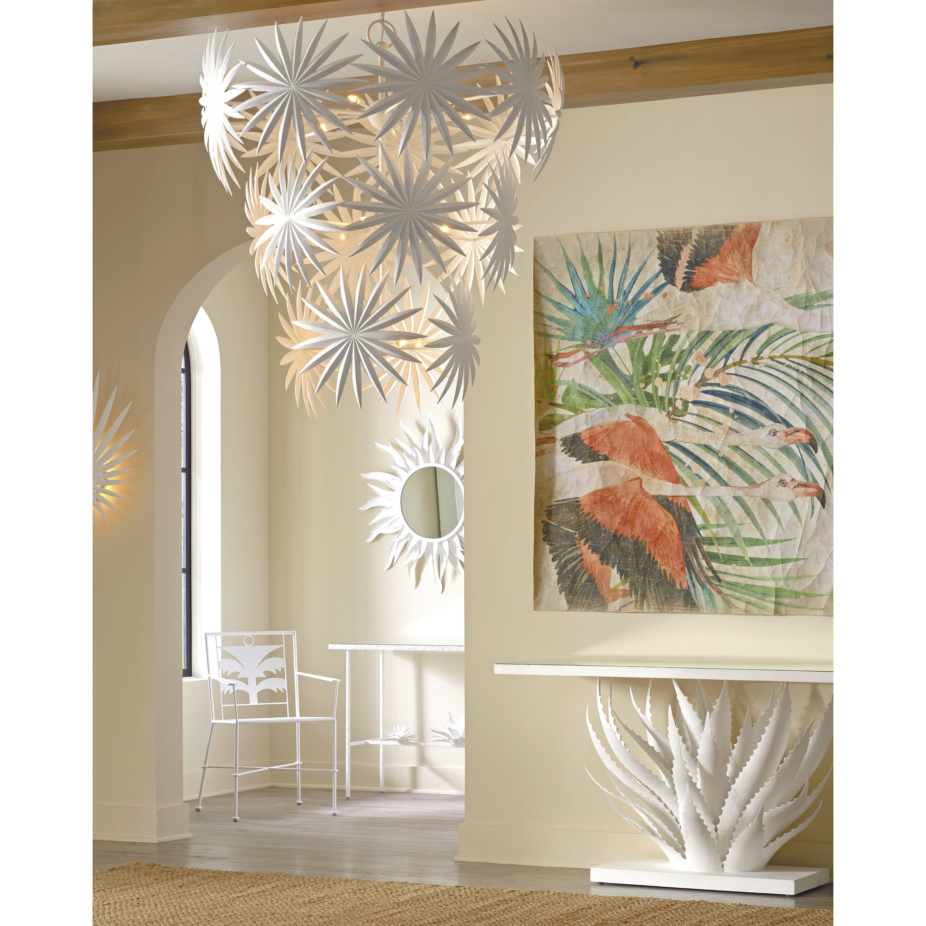 Bismarkia 13 Light 43.5 inch Gesso White Chandelier Ceiling Light, Large, Marjorie Skouras Collection