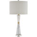 Edelmar 29.5 inch 150 watt White/Clear/Natural Brass Table Lamp Portable Light
