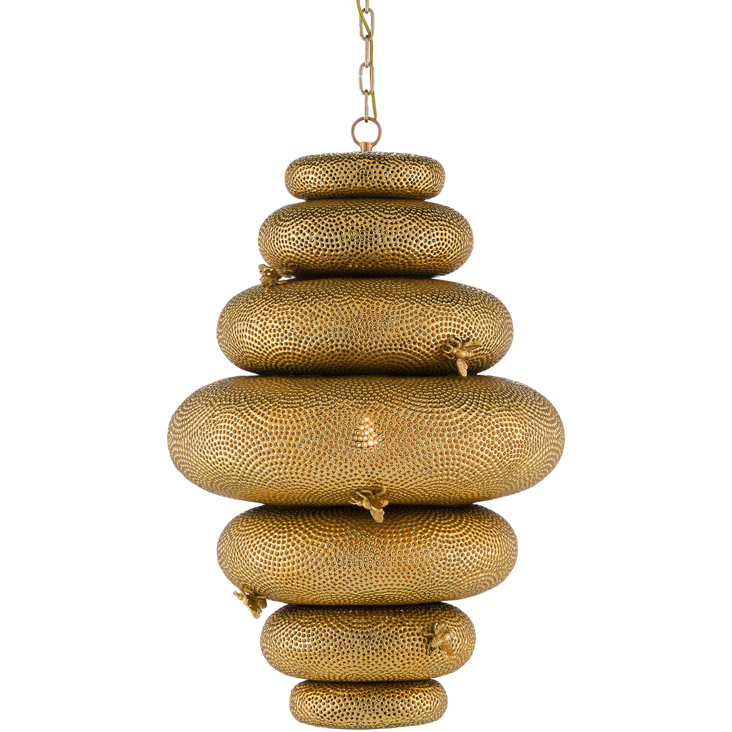 Bee My Honey 1 Light 20.5 inch Antique Brass Chandelier Ceiling Light