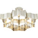Grand Lotus 6 Light 30 inch Contemporary Silver Leaf Chandelier Ceiling Light, Large, Semi-Flush Convertible