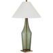 Olive Green 34 inch 150.00 watt Green/Antique Brass Table Lamp Portable Light