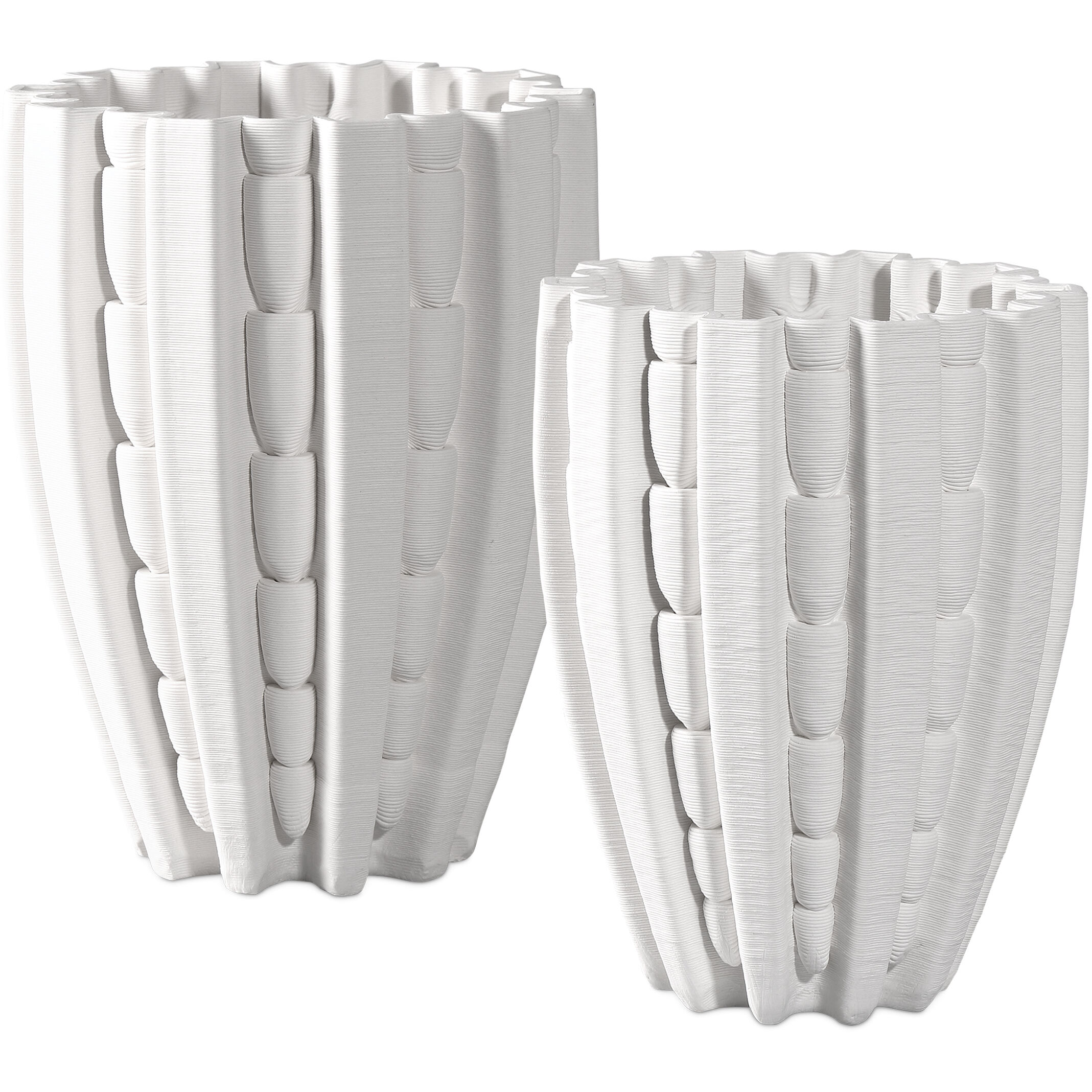 Fluted 10.5 X 7.75 inch Vase, Medium