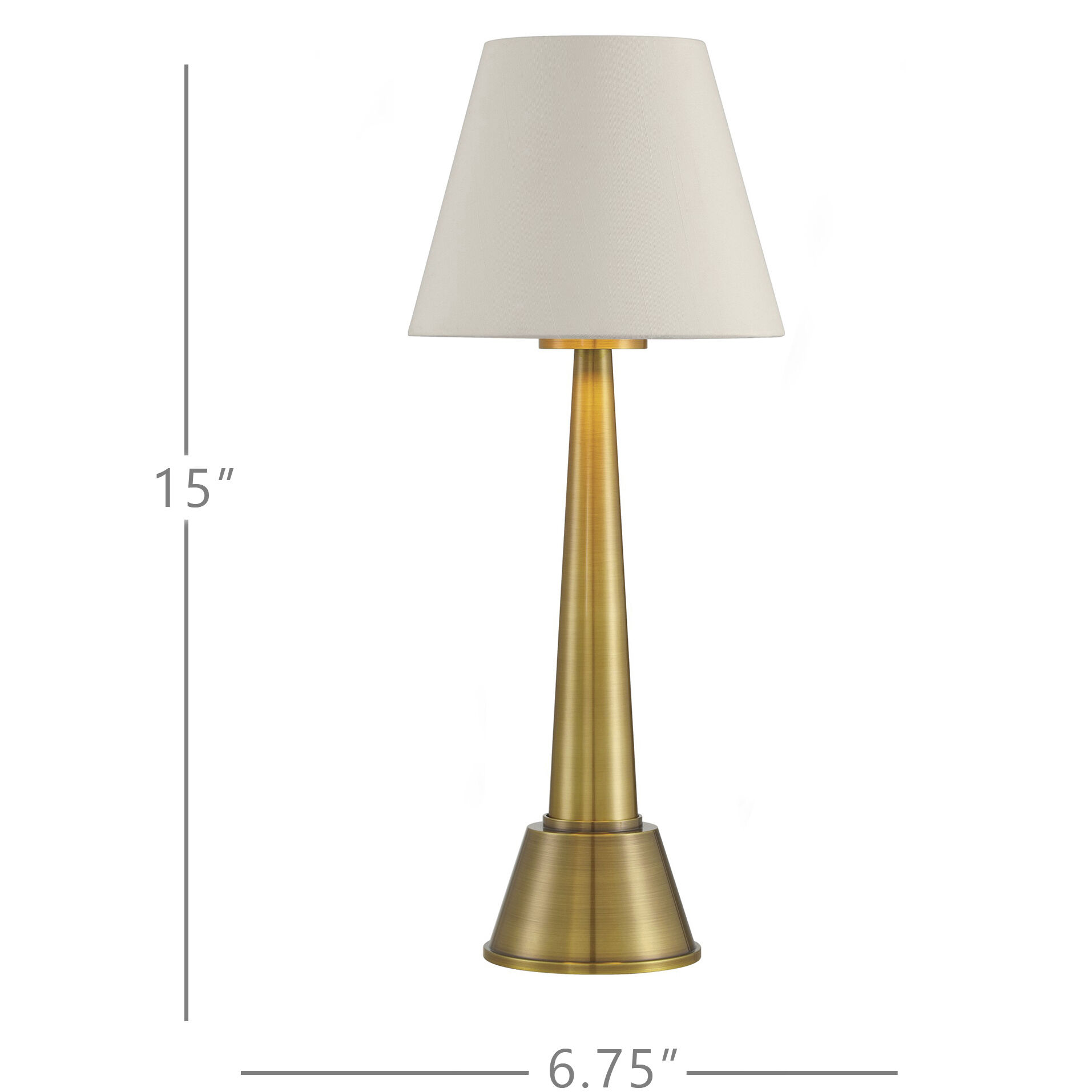 Saunter 15 inch 2.8 watt Brass Cordless Table Lamp Portable Light