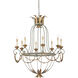 Elegance 8 Light 29 inch Etruscan/Gold Leaf Chandelier Ceiling Light