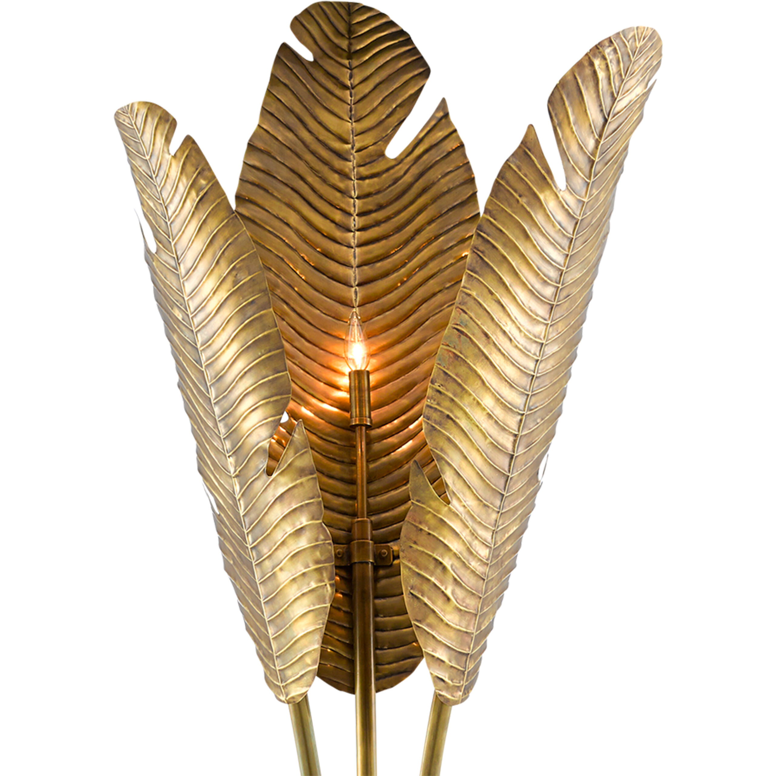 Tropical 83.5 inch 40 watt Vintage Brass/Black Floor Lamp Portable Light