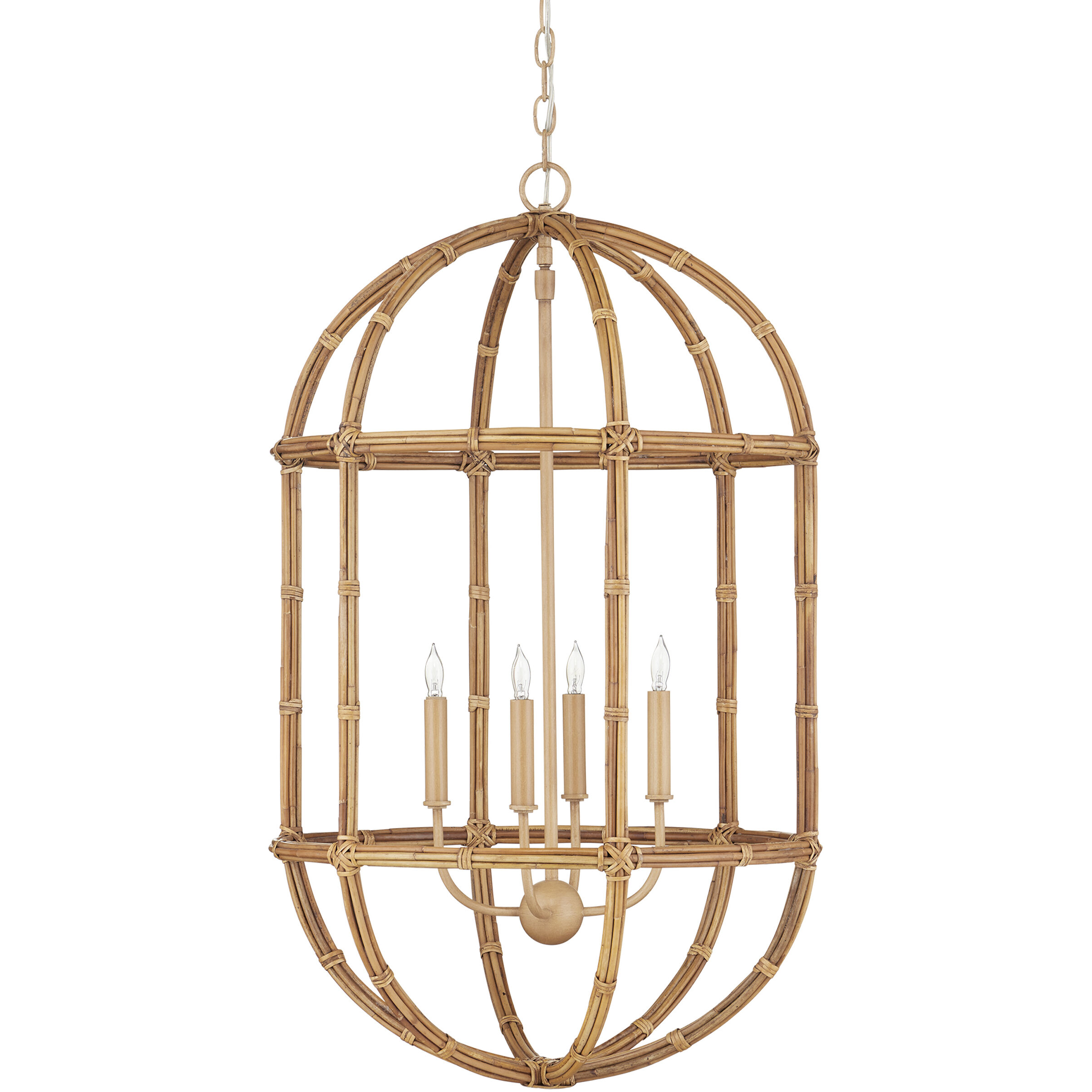 Charrette 4 Light 21.25 inch Natural/Saddle Tan Lantern Chandelier Ceiling Light