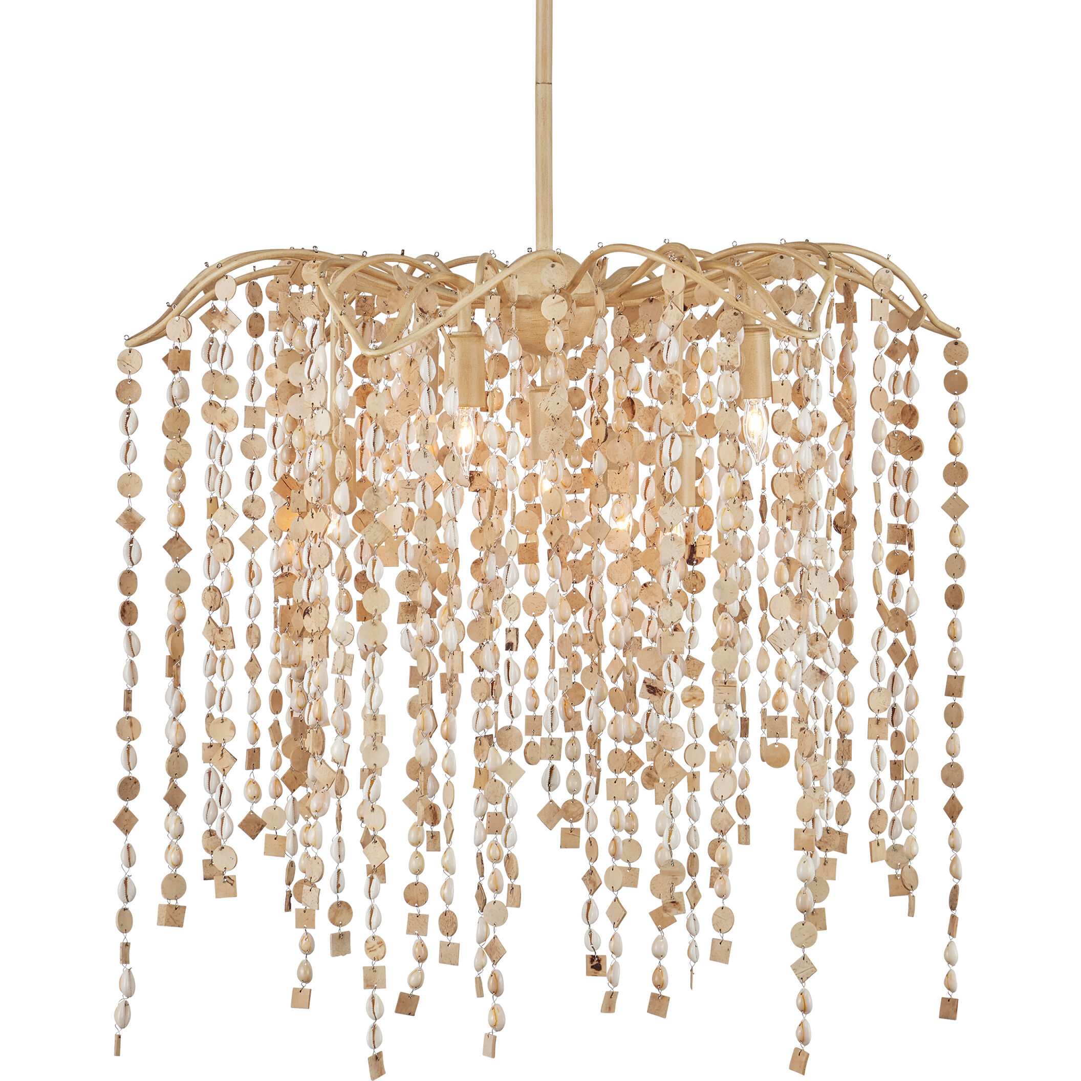 Kealia 7 Light 24.5 inch Natural/Coco Cream Chandelier Ceiling Light, Medium